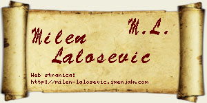 Milen Lalošević vizit kartica